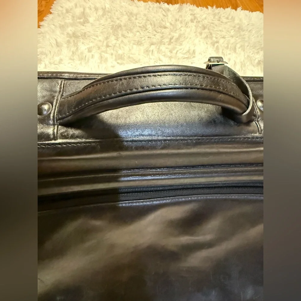 TUMI Alpha Expandable Leather Briefcase Attaché Case 96171D4